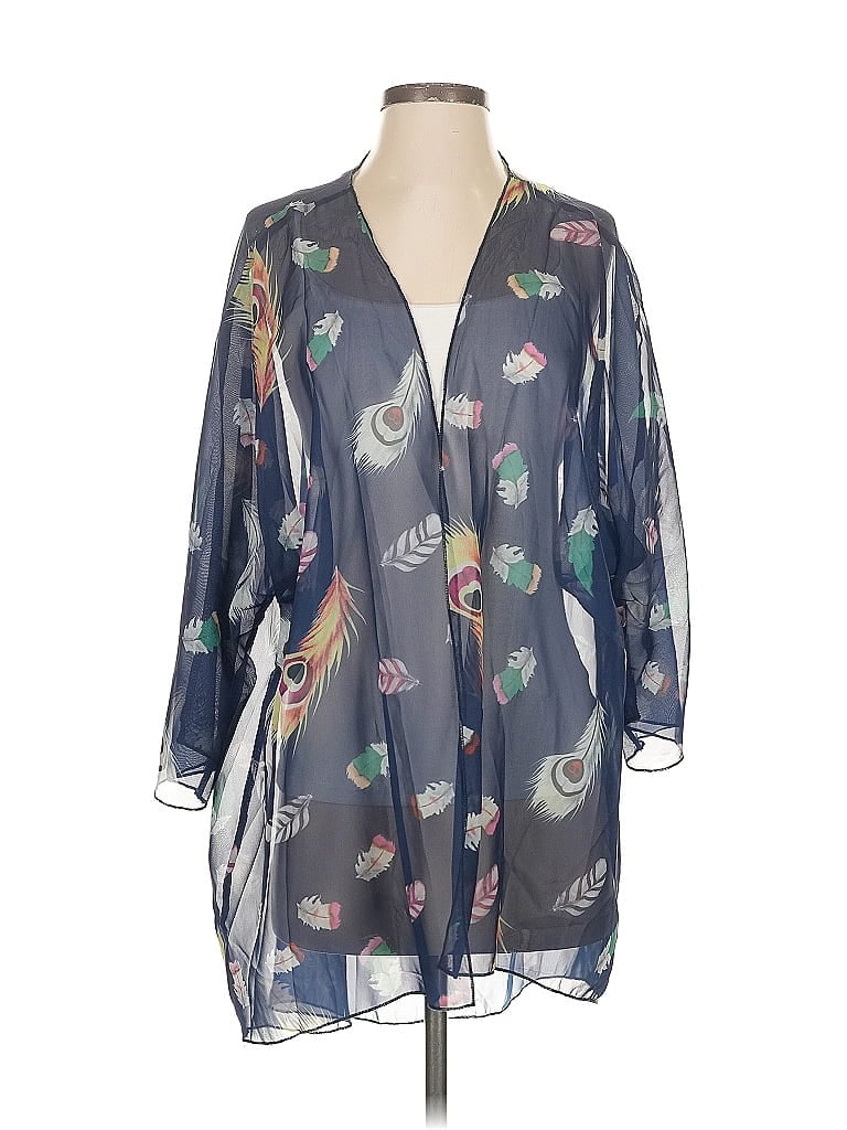 Pre-owned Unbranded Kimono In Blue