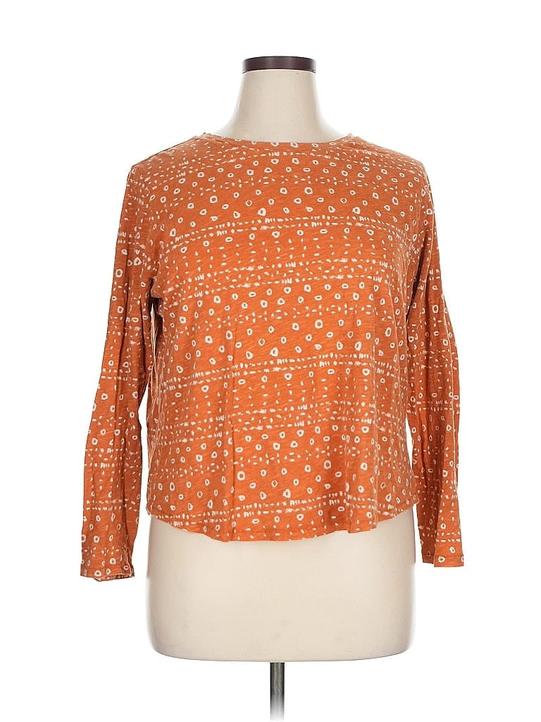 Pre-owned Sonoma Goods For Life 3/4 Sleeve T-shirt In Orange