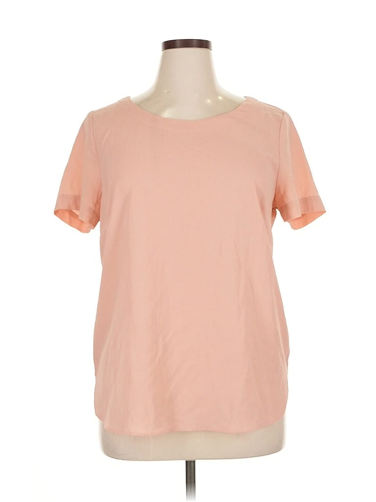 ADRIENNE VITTADINI Pre-owned Short Sleeve Top Pink Scoop Neck Tops