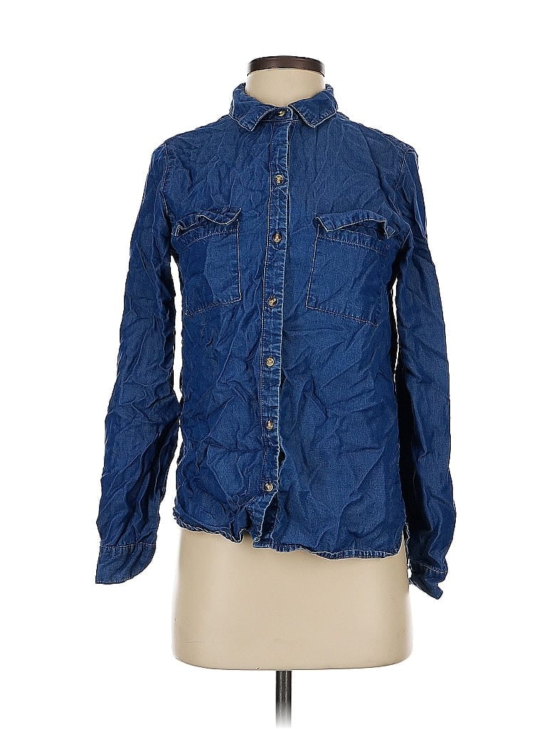 Pre-owned Gap Outlet Long Sleeve Button Down Shirt In Blue