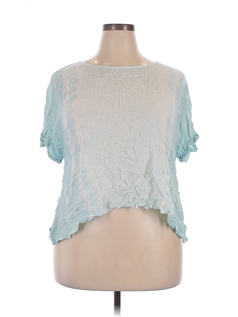 Pre-owned New Directions Short Sleeve Blouse In Blue