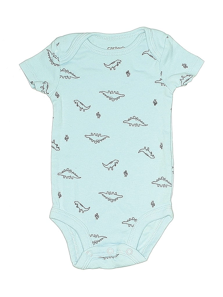 Pre-owned Child Of Mine By Carter's Babies' Short Sleeve Onesie In Blue
