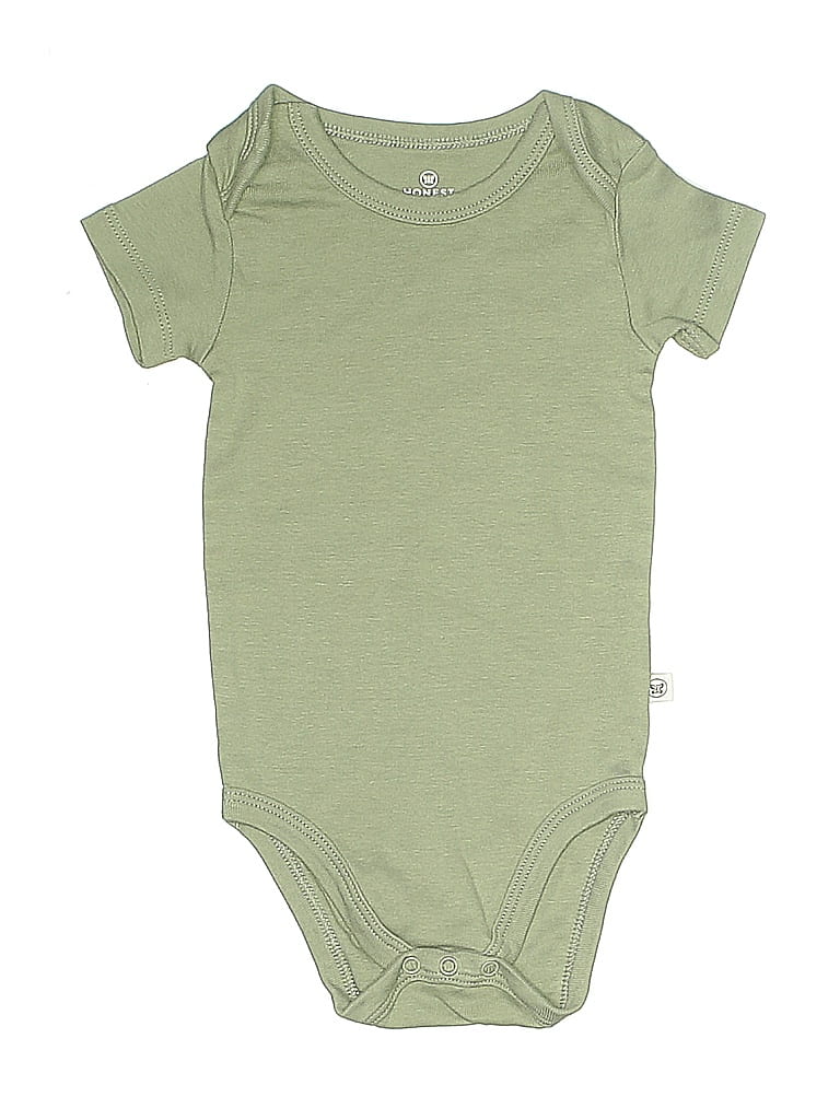 Pre-owned Honest Baby Clothing Babies' Short Sleeve Onesie In Green