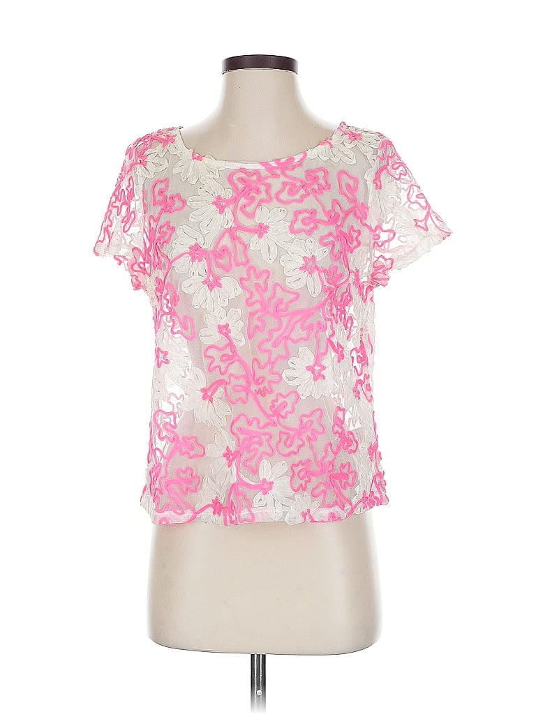 Pre-owned Meadow Rue Short Sleeve Blouse In Pink