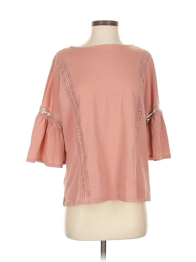 Pre-owned Lauren Conrad 3/4 Sleeve Top Pink Boatneck Tops