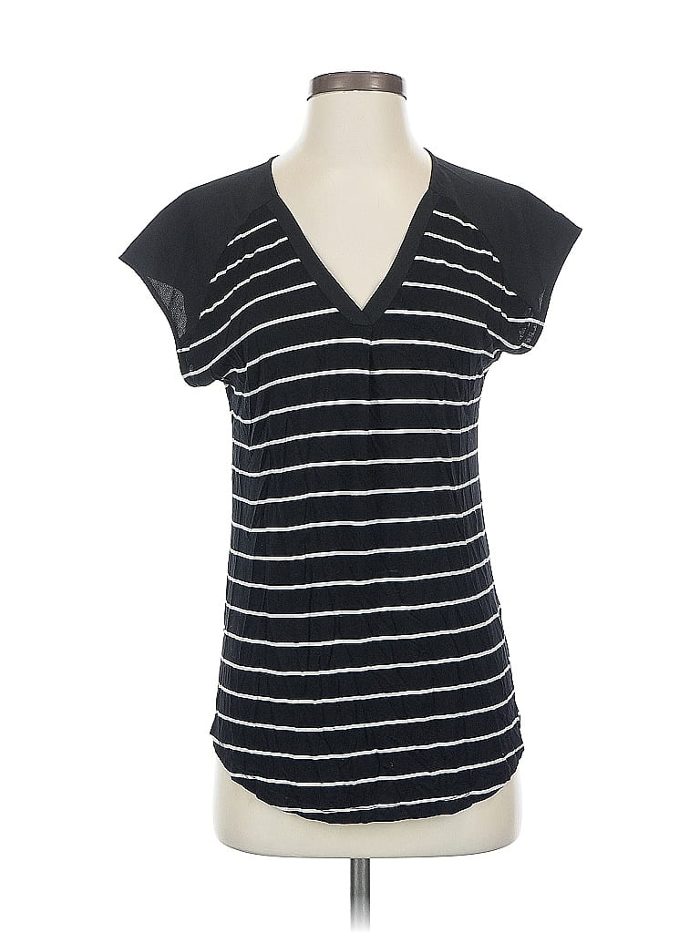 ADRIENNE VITTADINI Pre-owned Short Sleeve Top Black V Neck Tops