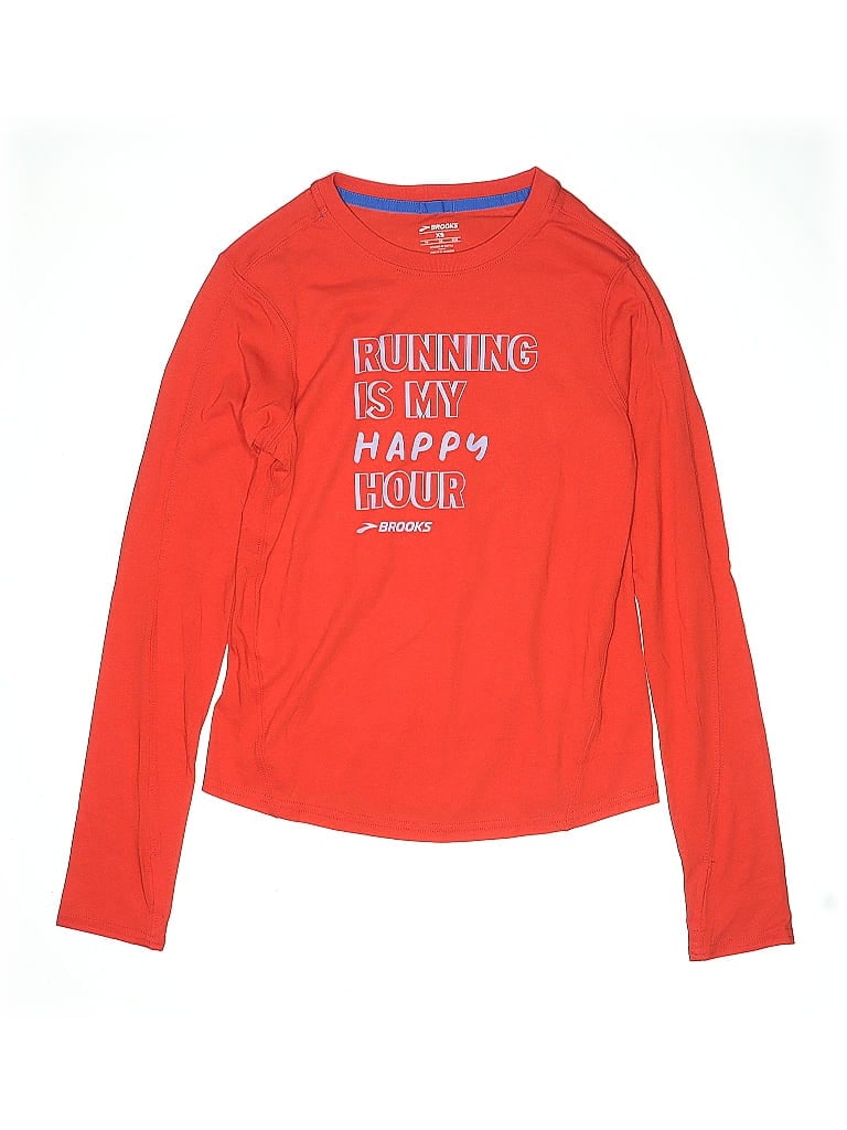 Pre-owned Brooks Kids' Long Sleeve T-shirt In Red