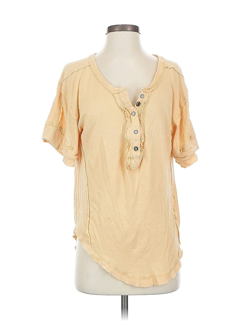 Pre-owned We The Free Short Sleeve Blouse In Orange
