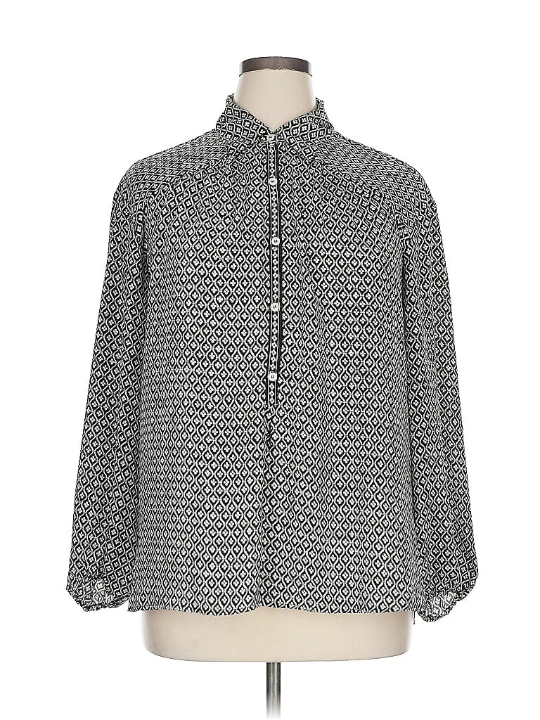 Pre-owned Max Studio 3/4 Sleeve Blouse In Gray