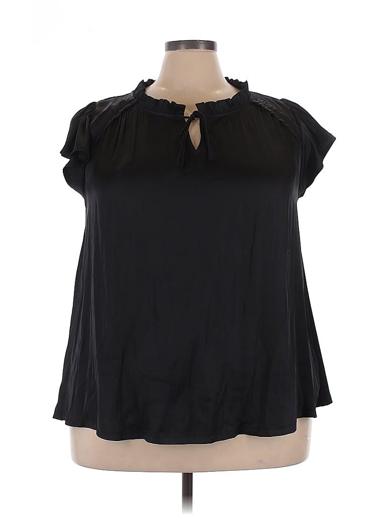 LANE BRYANT Pre-owned Short Sleeve Blouse In Black