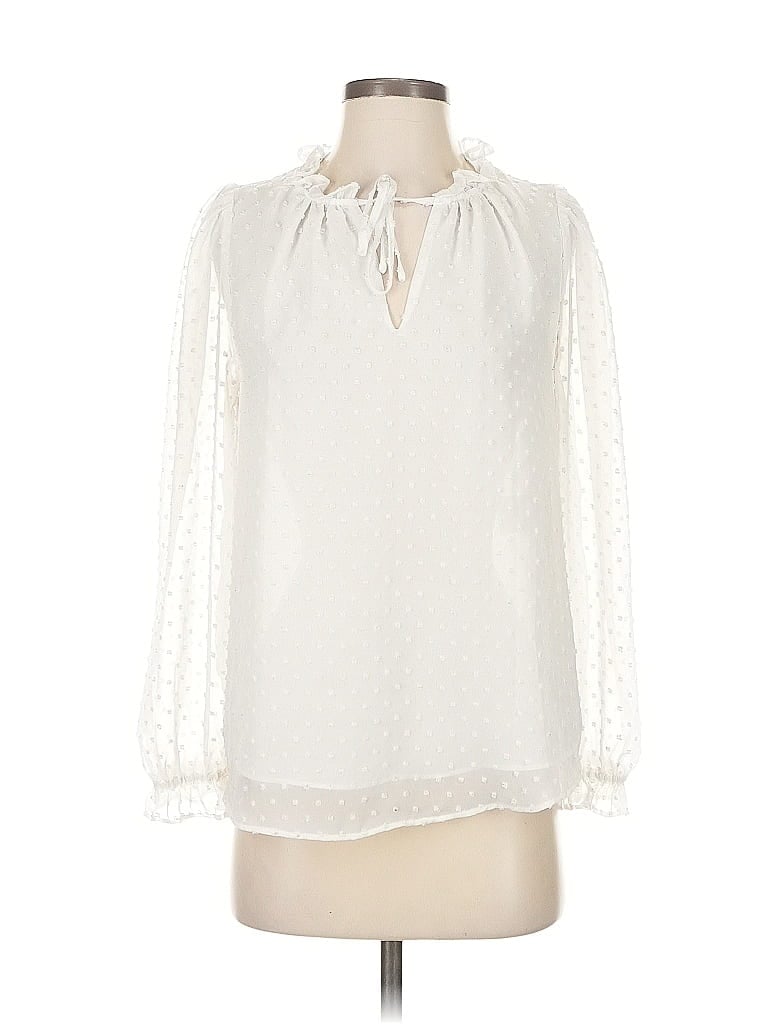 BAR III Pre-owned Long Sleeve Blouse In White