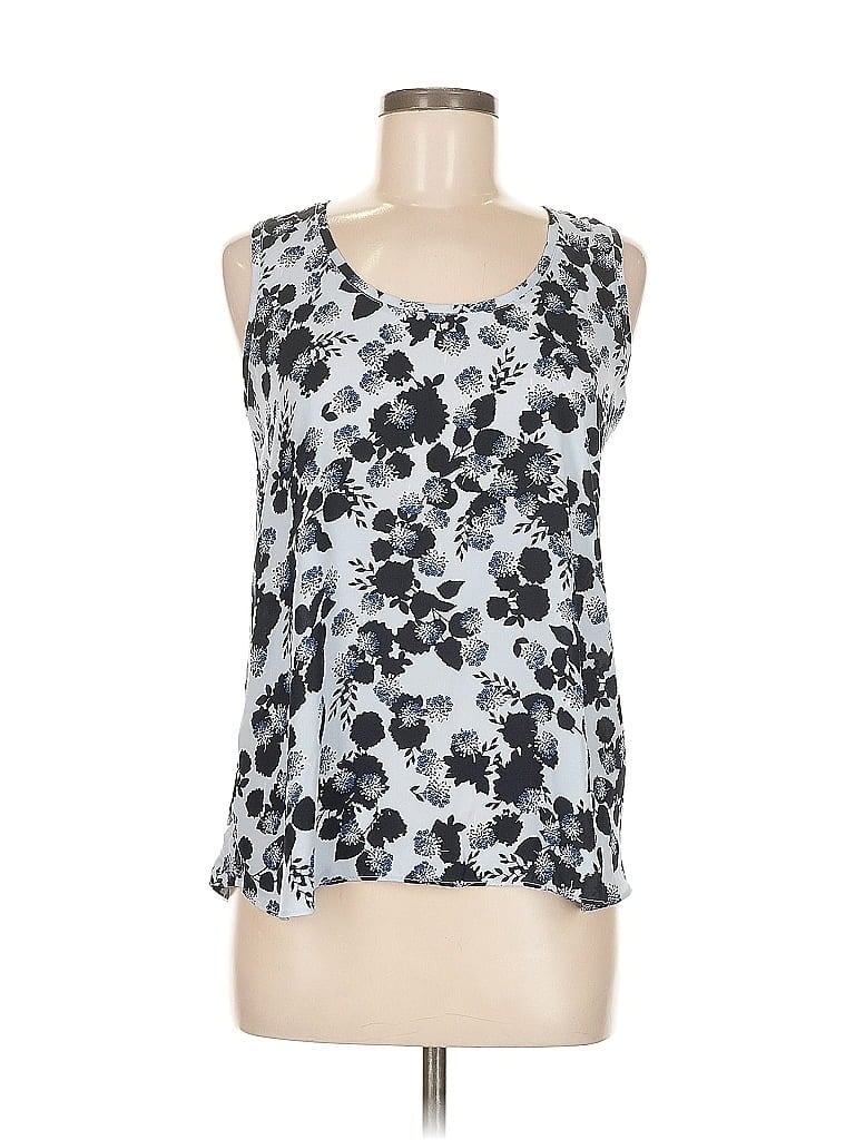 Pre-owned Ann Taylor Loft Sleeveless Top Silver Scoop Neck Tops