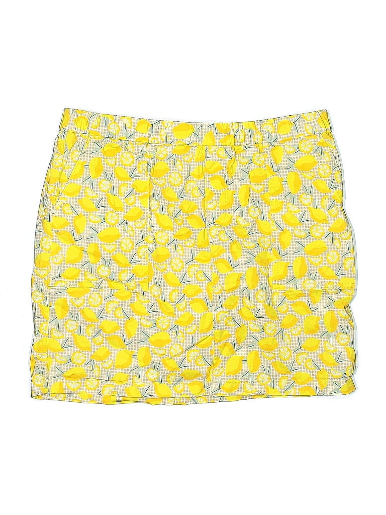 Pre-owned Lands' End Casual Skirt In Yellow