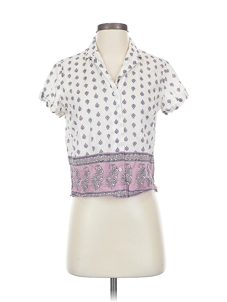 Pre-owned Banana Republic Factory Store Short Sleeve Blouse In Pink