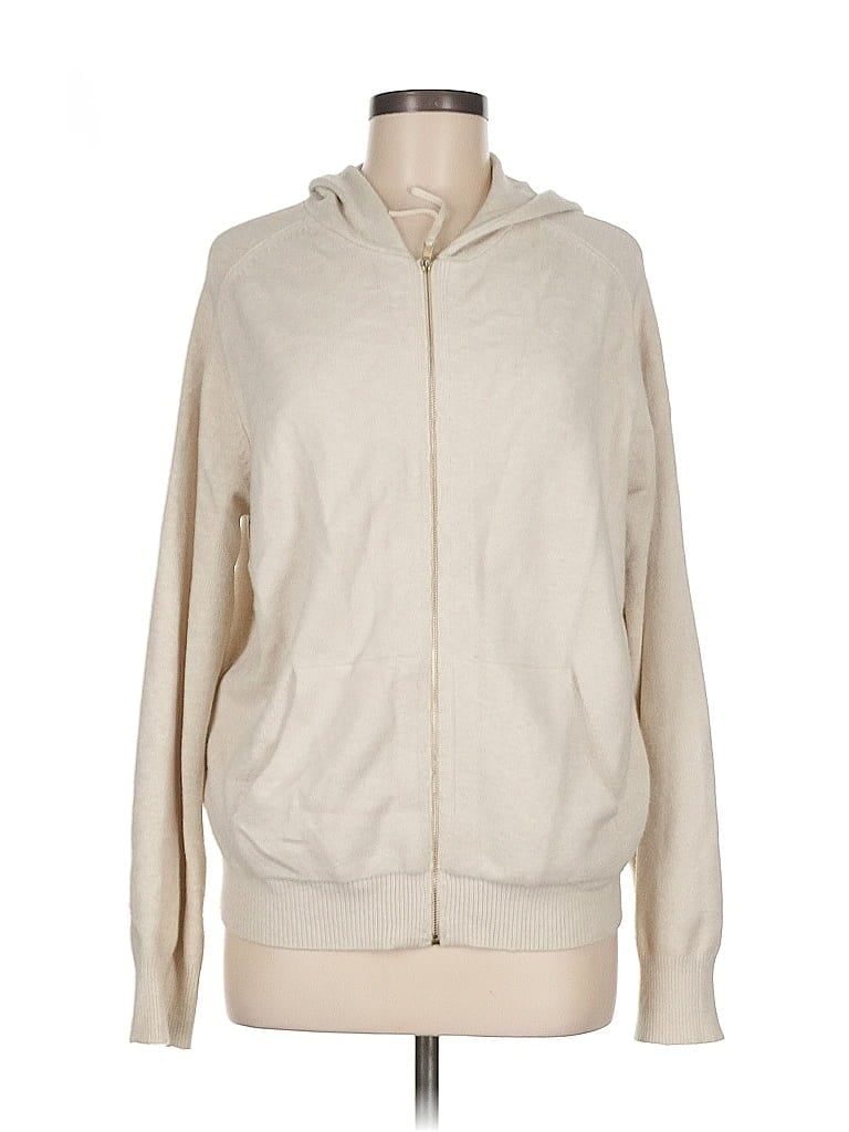Pre-owned Charlotte Avery Zip Up Hoodie In White