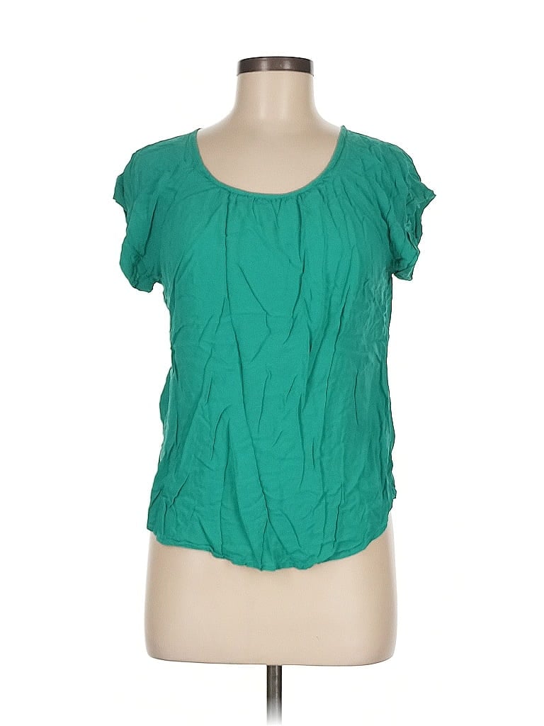 Pre-owned Old Navy Short Sleeve Blouse In Green