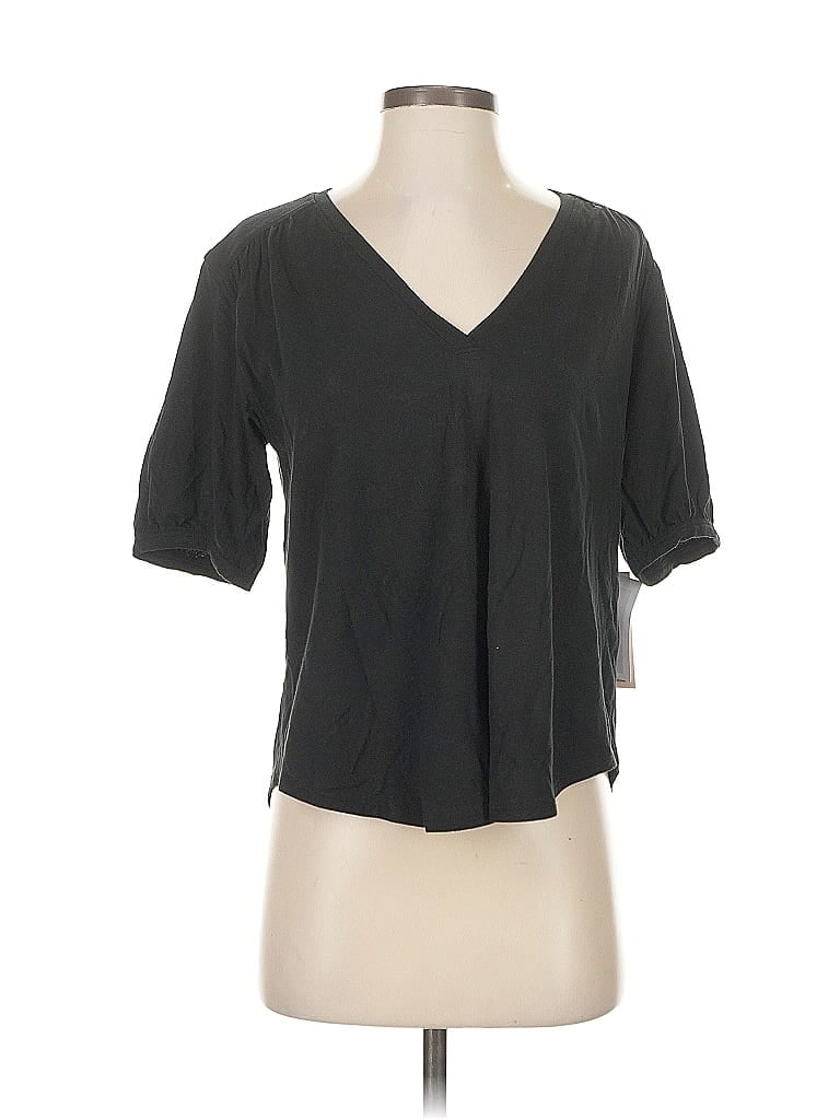 Pre-owned Nation Ltd. By Jen Menchaca Short Sleeve Blouse In Black
