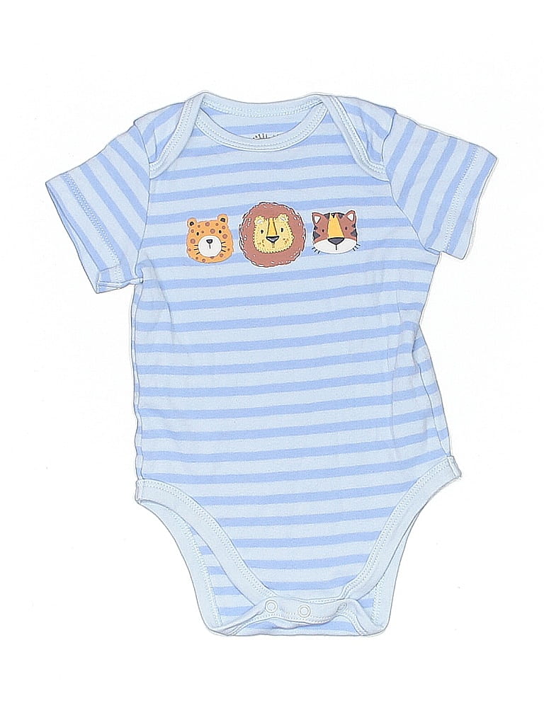 Pre-owned Little Me Babies' Short Sleeve Onesie In Blue