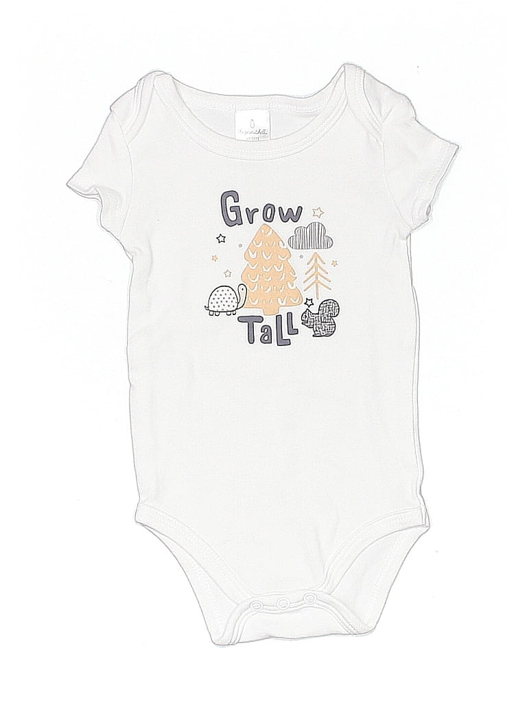 Pre-owned The Peanutshell Babies' Short Sleeve Onesie In White
