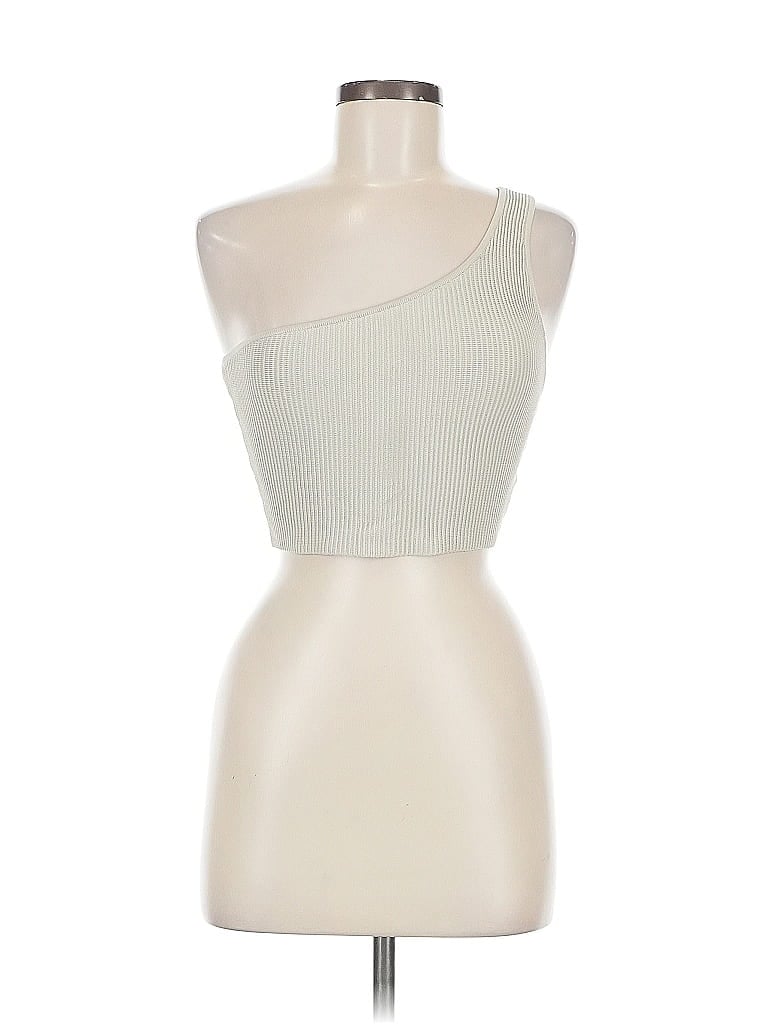 Pre-owned Babaton Tube Top Ivory One Shoulder Neckline Tops In White