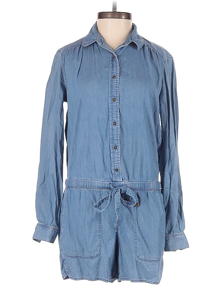 Pre-owned Ann Taylor Loft Romper In Blue