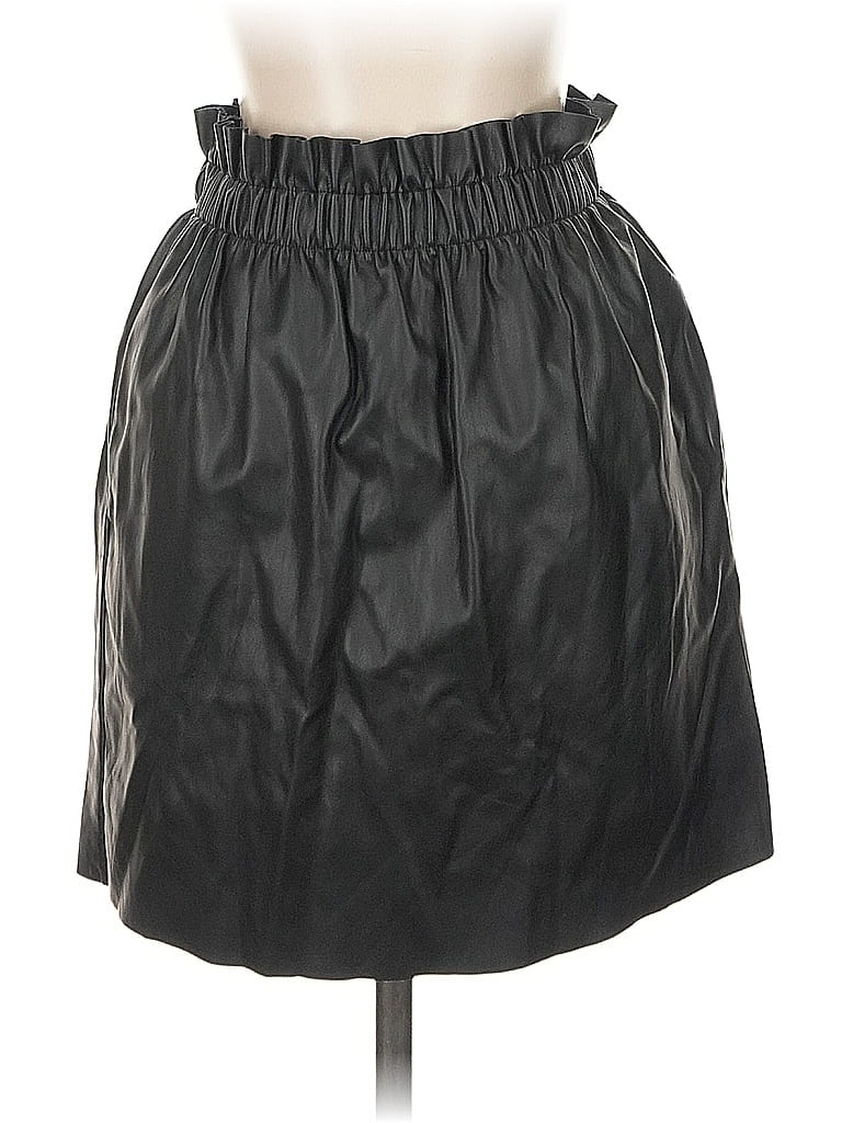 Pre-owned Divided By H&m Faux Leather Skirt In Black
