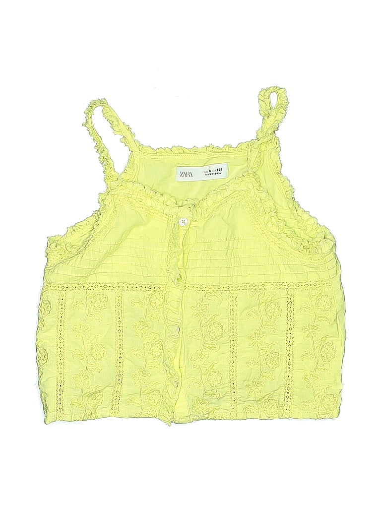 Pre-owned Zara Kids' Sleeveless Top Yellow Halter Neckline Tops