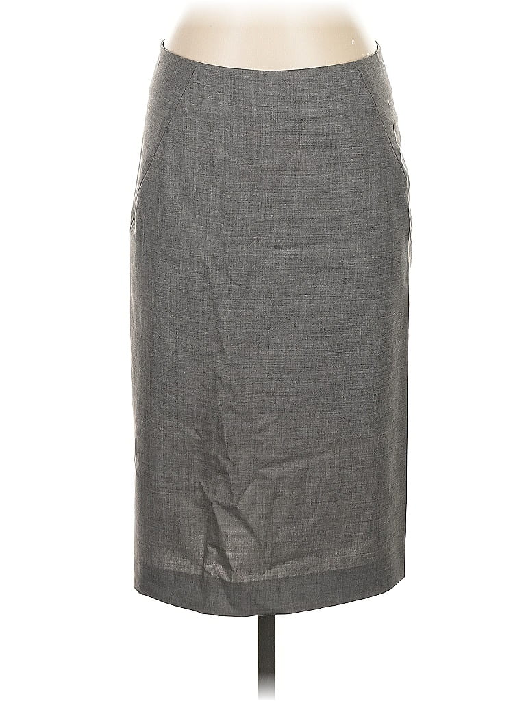 Pre-owned Theory Wool Skirt In Gray
