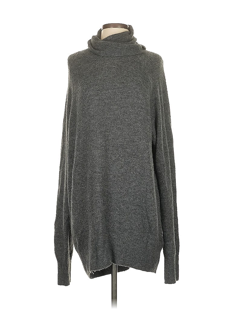 Pre-owned H&m Turtleneck Sweater In Gray