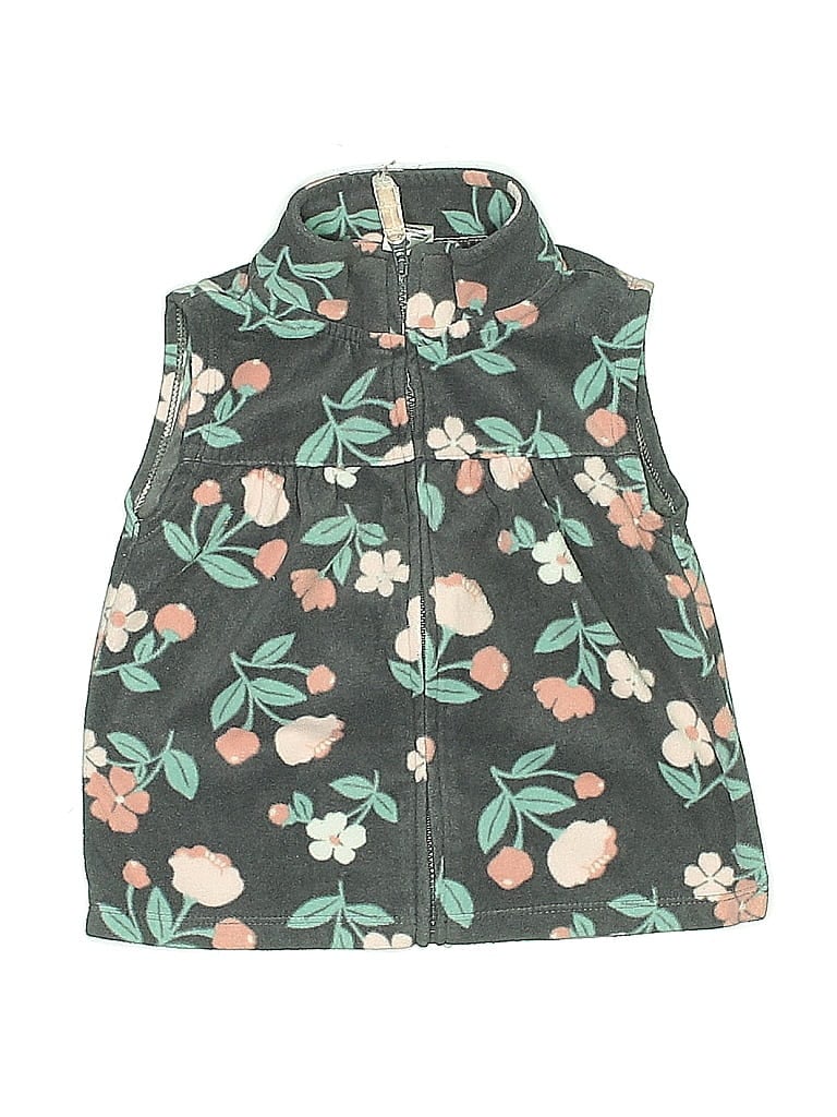 Pre-owned Carter's Kids' Sleeveless Button Down Shirt In Green