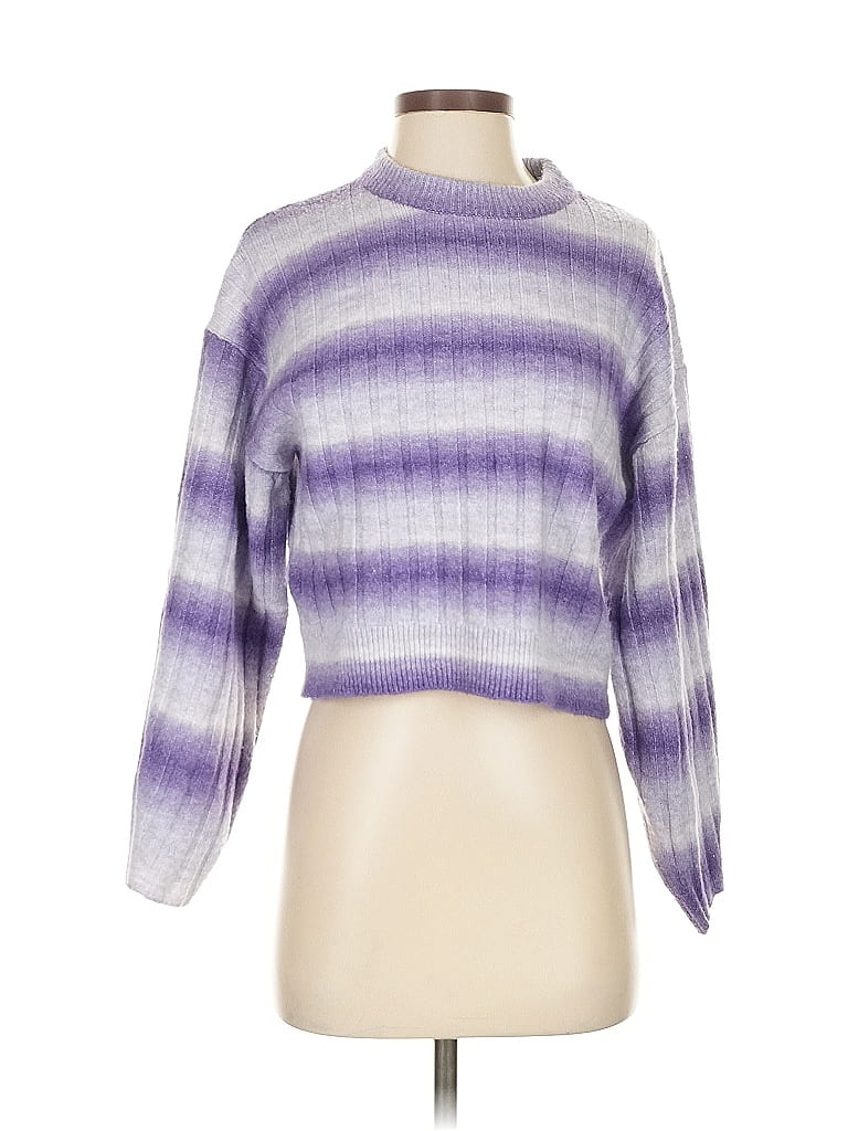 Pre-owned Divided By H&m Pullover Sweater In Purple