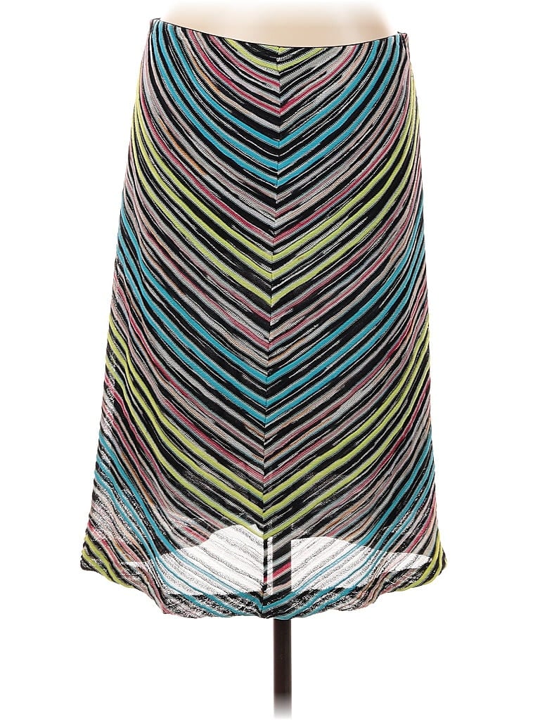 M Missoni Chevron-herringbone Green Yellow Casual Skirt Size 12 - photo 1