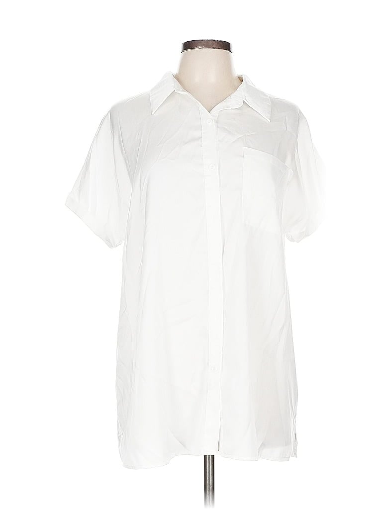 Pre-owned Assorted Brands Short Sleeve Blouse In White