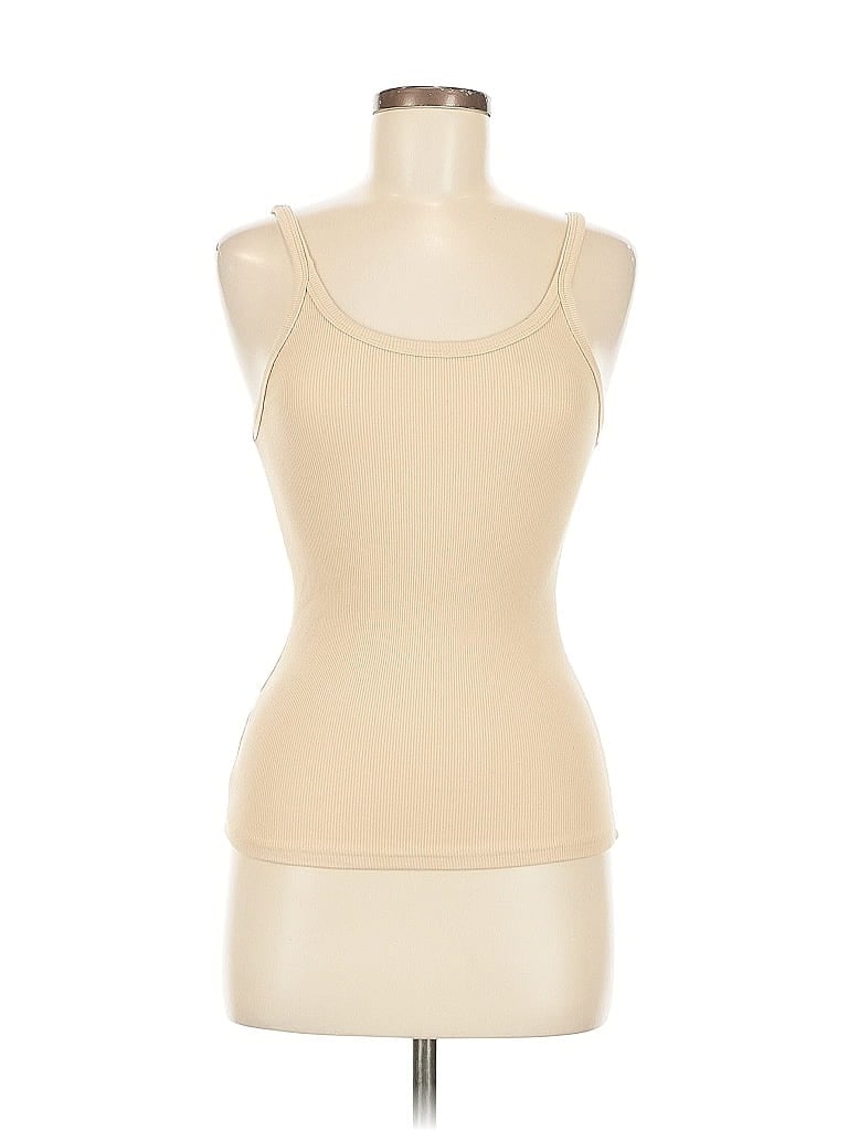 UNBRANDED Pre-owned Tank Top Tan Strapless Neckline Tops In Brown