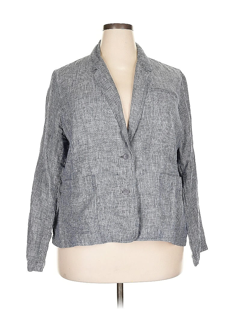 Pre-owned Eileen Fisher Blazer Jacket In Blue