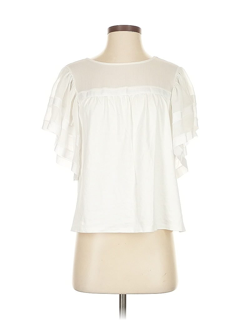 EXPRESS Pre-owned Short Sleeve Blouse In White