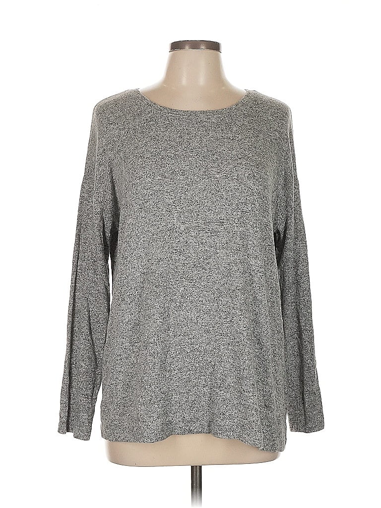 Pre-owned A New Day Long Sleeve Top Gray Crew Neck Tops
