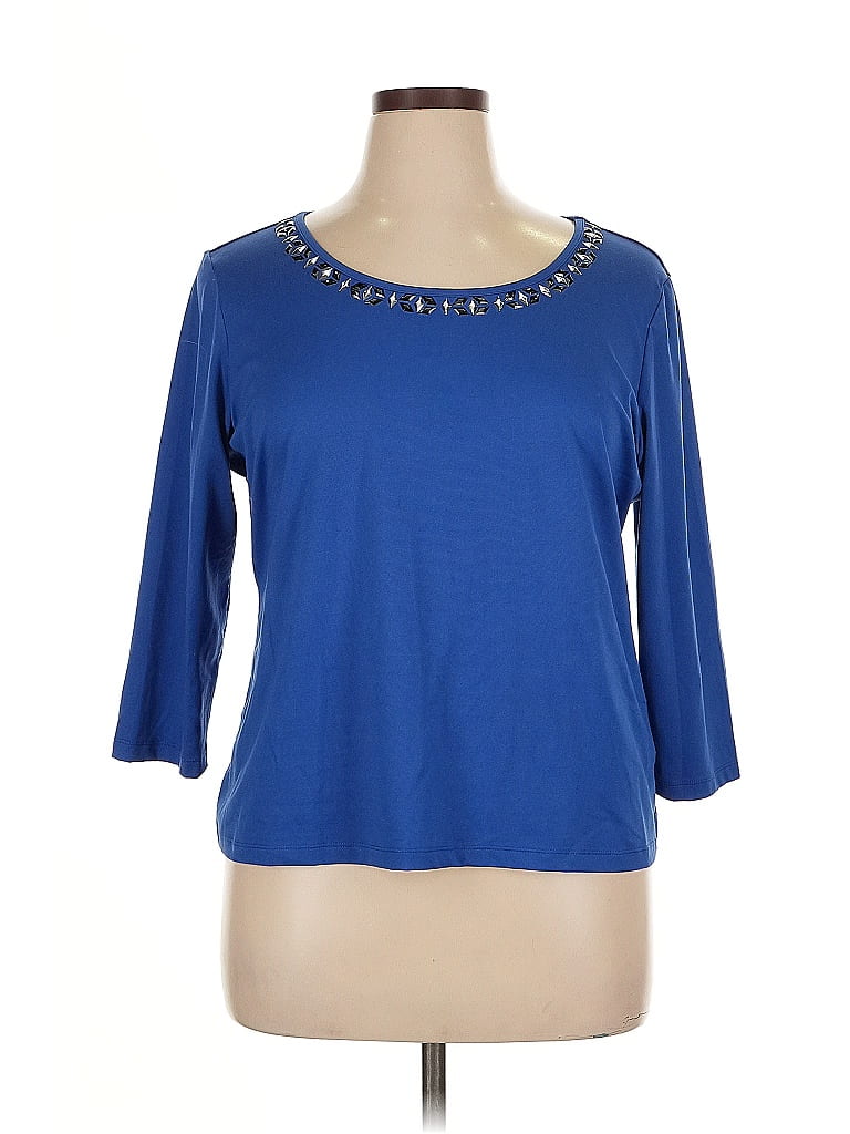 Pre-owned Ruby Rd. 3/4 Sleeve T-shirt In Blue