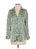 Zara 100% Polyester Animal Print Green 3/4 Sleeve Blouse Size XS - photo 1