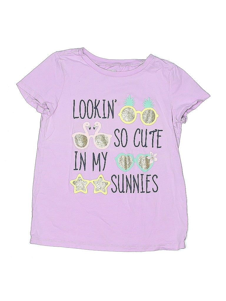 Pre-owned Carter's Kids' Short Sleeve Top Purple Keyhole Neckline Tops