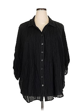 Woman Within 3/4 Sleeve Button Down Shirt