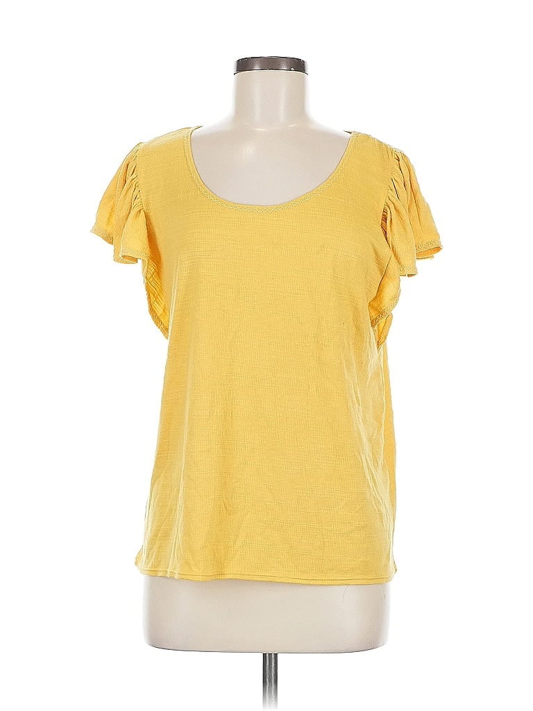 Pre-owned Max Studio Short Sleeve T-shirt In Yellow