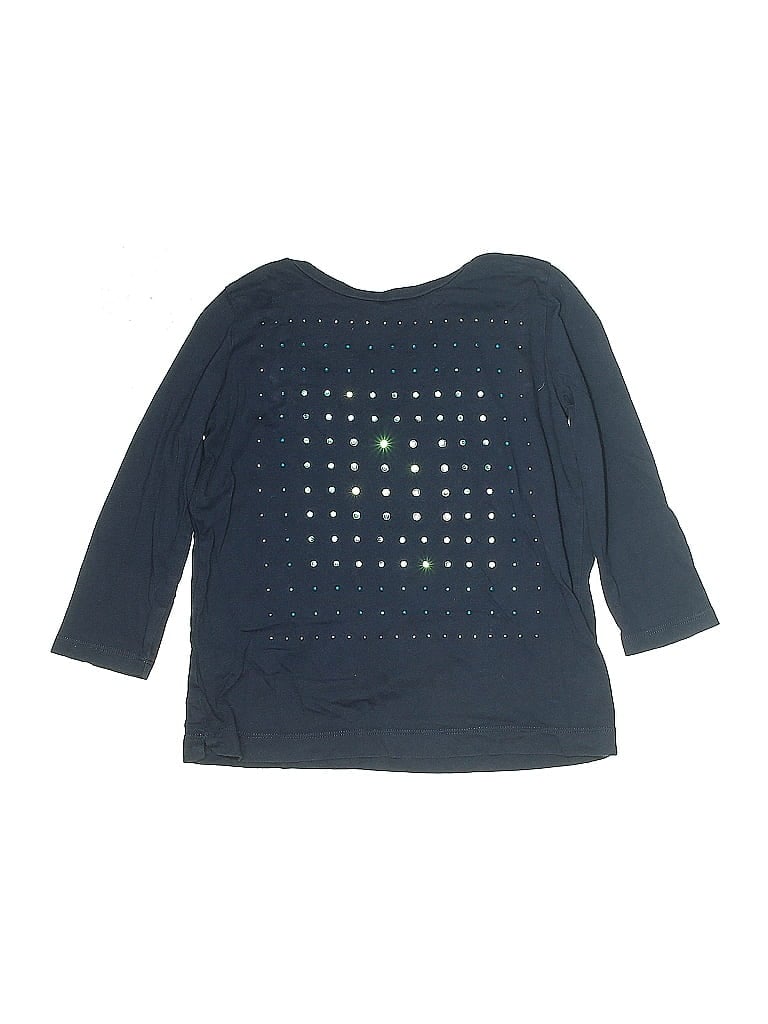 Pre-owned Crewcuts Kids' 3/4 Sleeve Top Blue Stars Pattern Crew Neck Tops