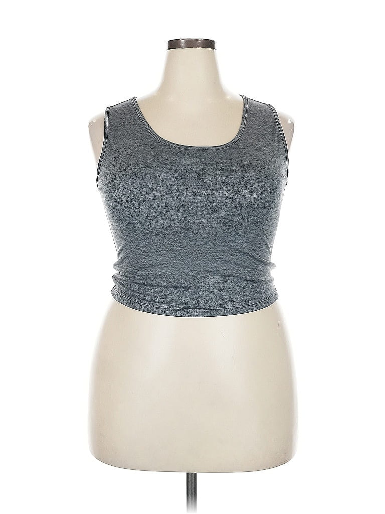 Pre-owned Assorted Brands Tank Top Gray Scoop Neck Tops