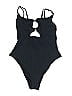 Unbranded Solid Black One Piece Swimsuit Size XXS (estimated) - photo 1