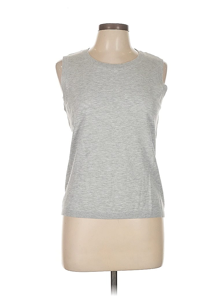 Pre-owned August Silk Sweater Vest In Silver