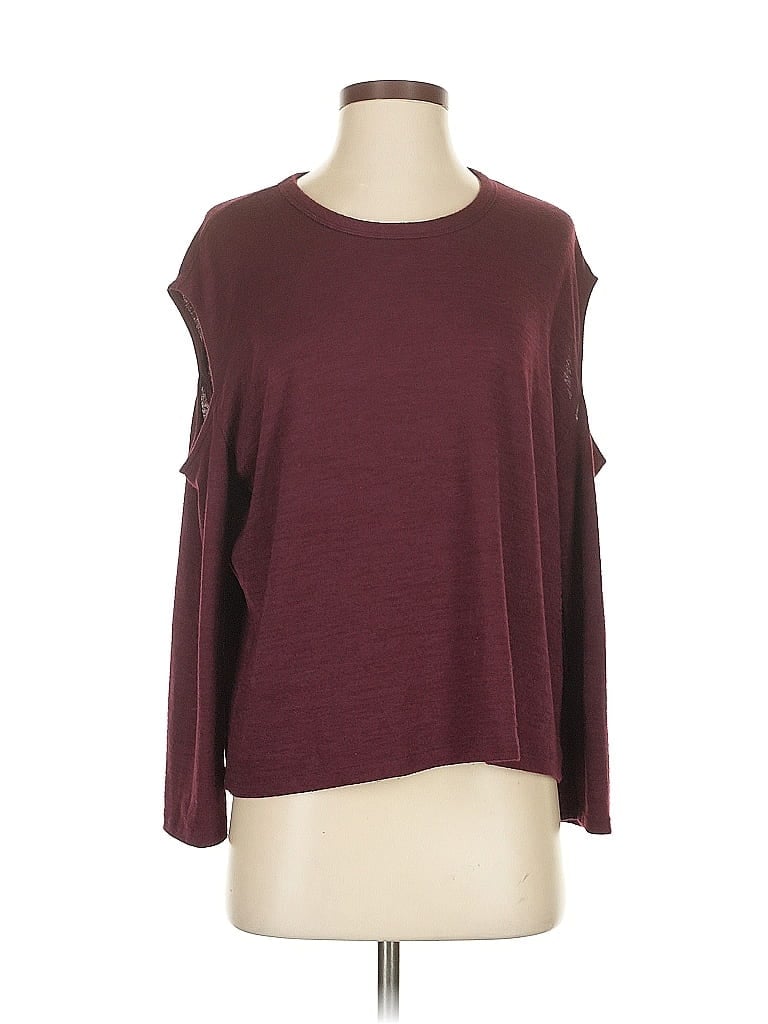 RAG & BONE Pre-owned 3/4 Sleeve T-shirt In Burgundy