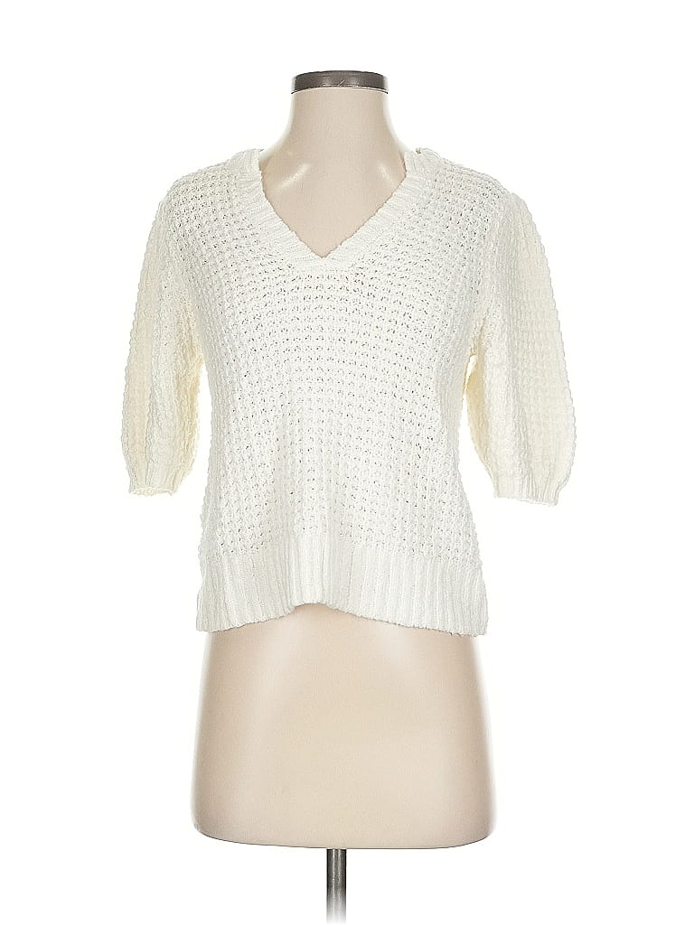 Pre-owned Michael Stars Cardigan Sweater In White