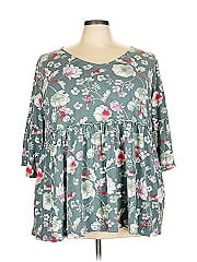 Woman Within 3/4 Sleeve Blouse