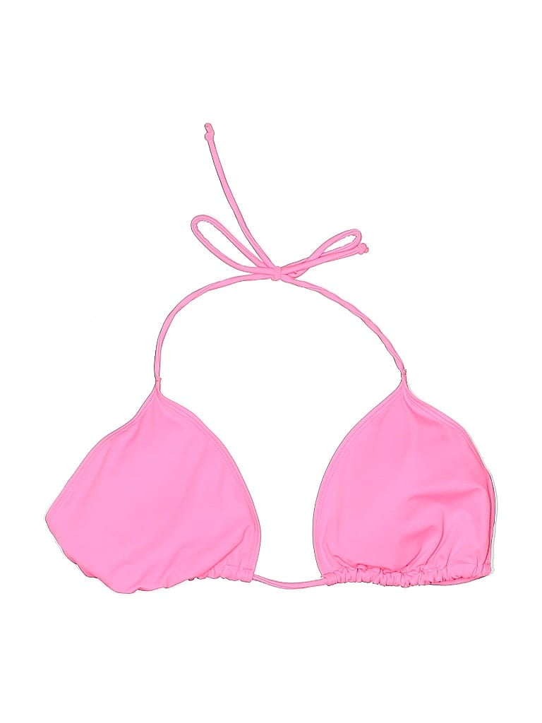 ATMOSPHERE Pre-owned Swimsuit Top Pink Solid Pattern Swimwear